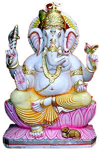 Ganesha sitting on lotus